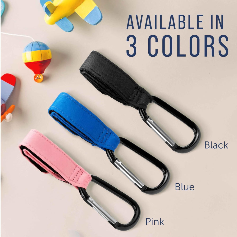 Maplefield Stroller Hooks stay out of the way while adding storage.