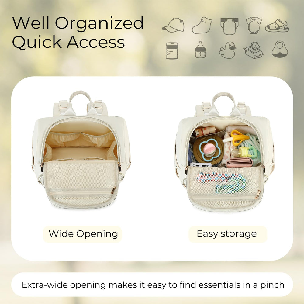 MAPLELILY changing pad inside enables quick, hygienic diaper changes on the go