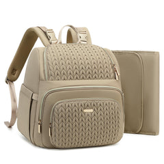 MAPLELILY Diaper Bag Backpack front view shows stylish quilted exterior for on-the-go moms