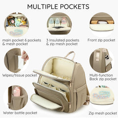 MAPLELILY Diaper Bag Backpack side pocket keeps essentials within reach