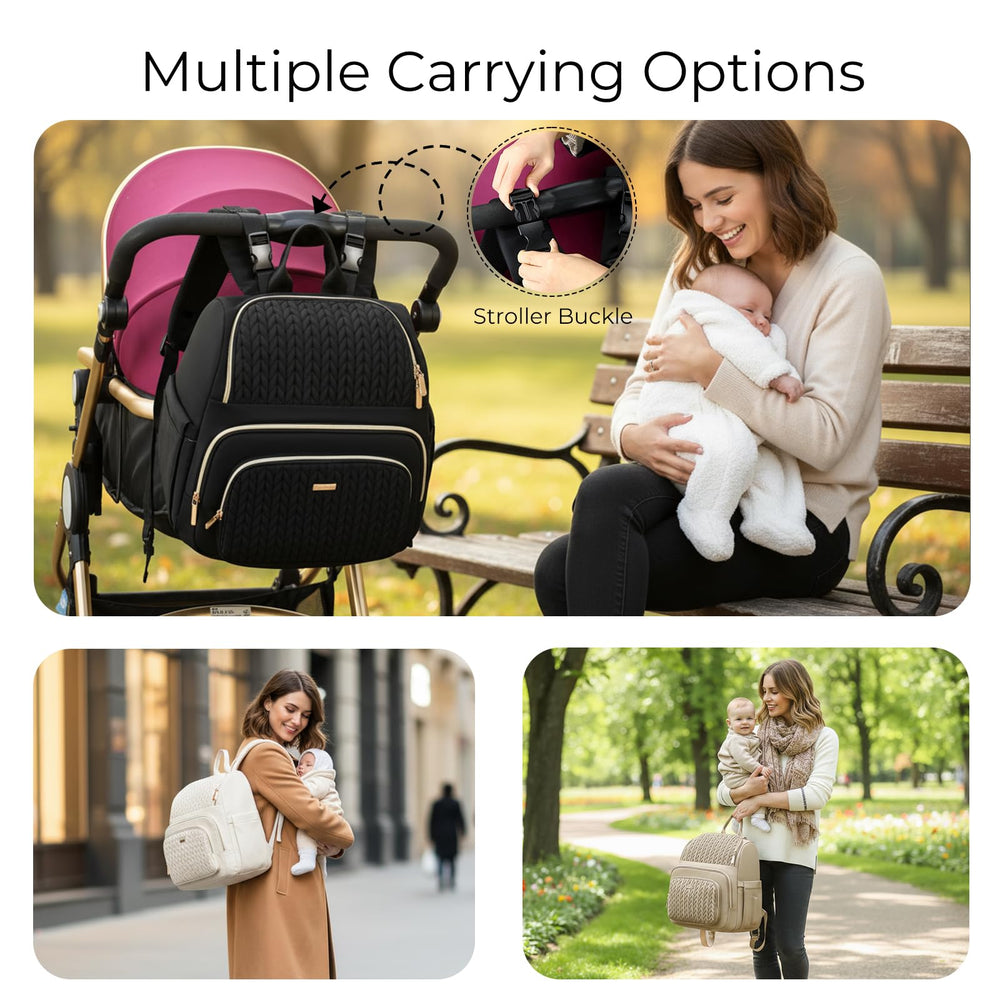 MAPLELILY Diaper Bag Changing Pad interior enables clean diaper changes