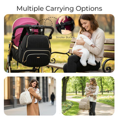 MAPLELILY Diaper Bag Changing Pad interior enables clean diaper changes