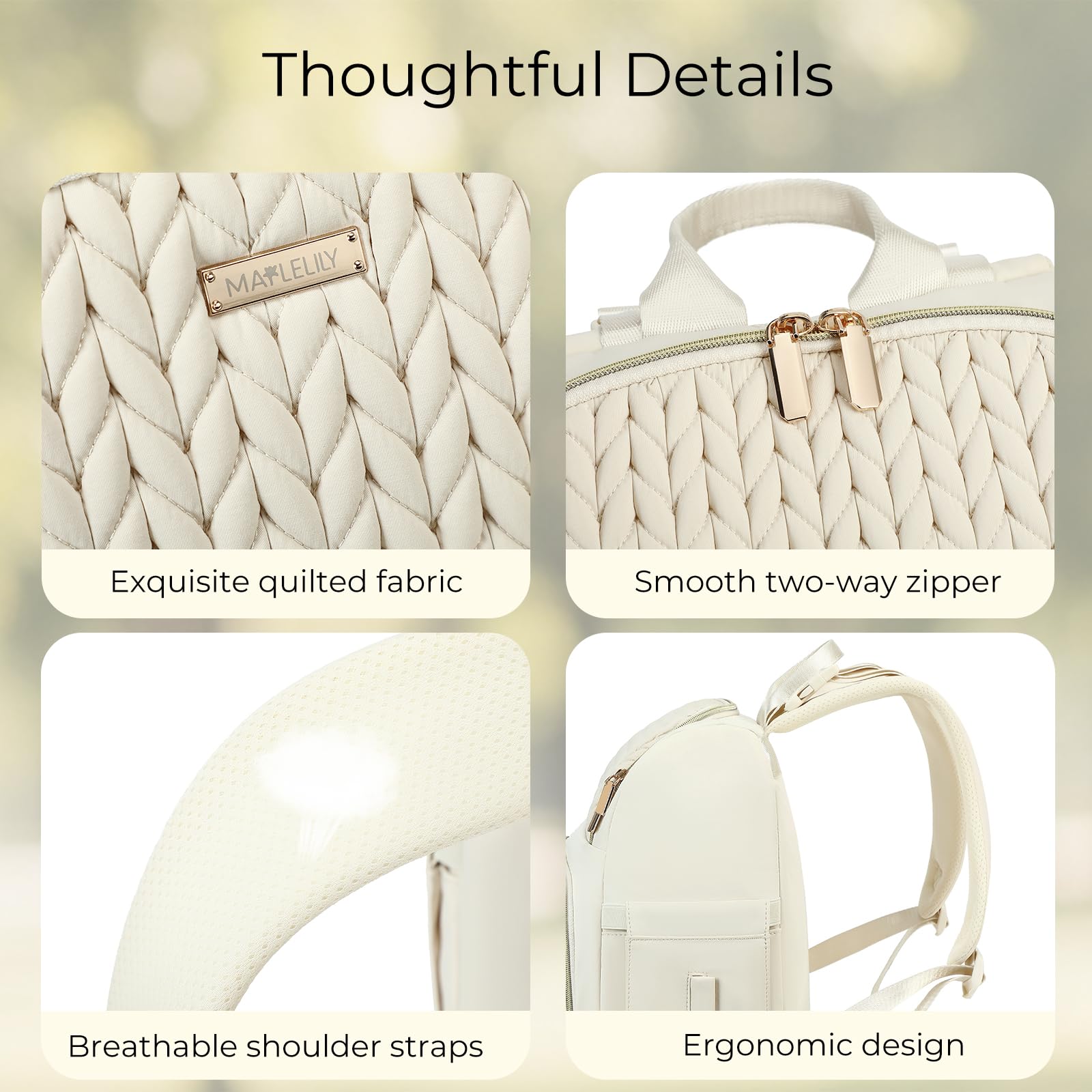 MAPLELILY diaper bag in park-travel scenarios demonstrates versatile parenting solution
