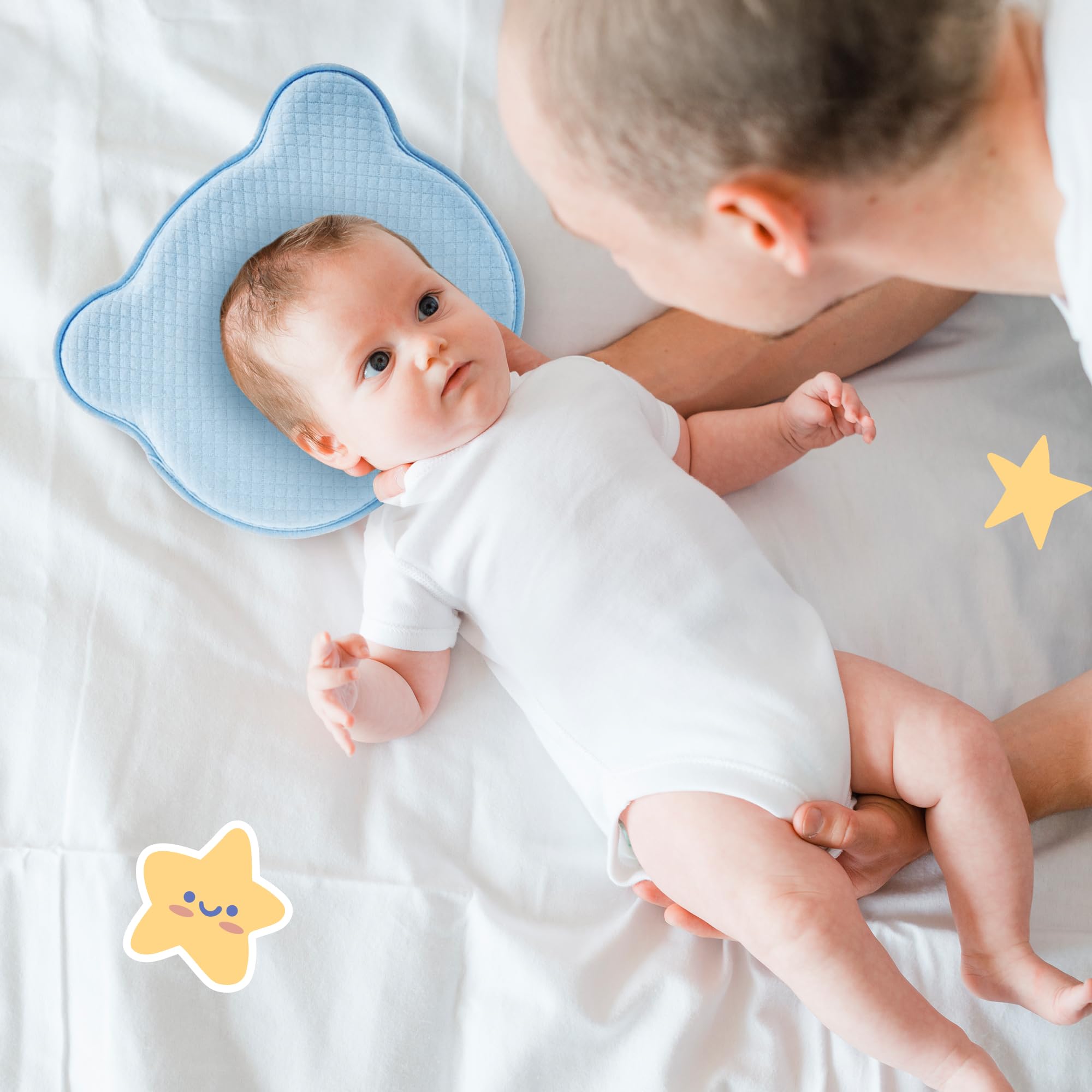 MarBoost blue travel-friendly pillow suitable for naps anywhere.