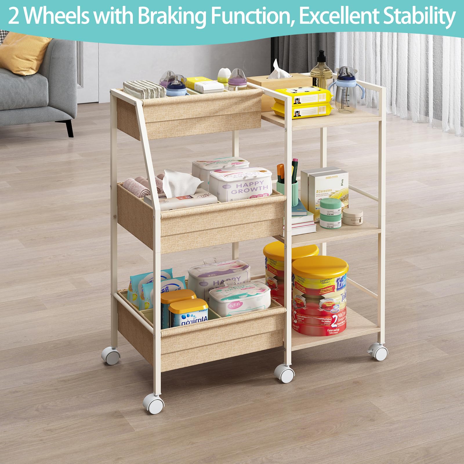 Marbyraz diaper caddy wooden partitions add stability and style