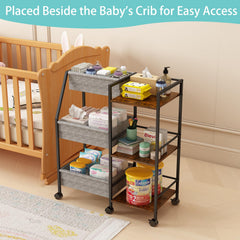 Marbyraz diaper caddy right shelves store bulkier items within easy reach