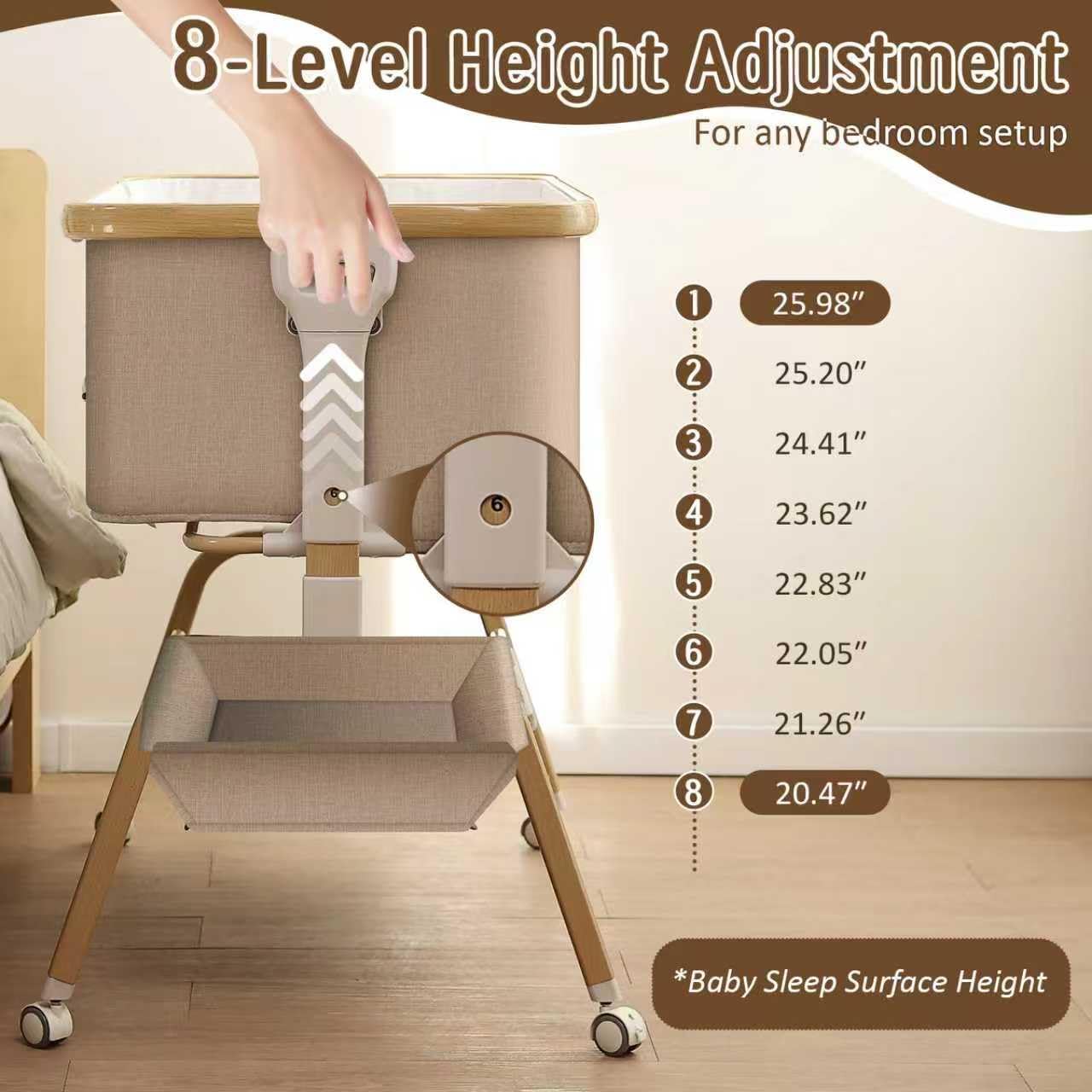 Mariserenity detachable portable crib lets you move sleep space anywhere.