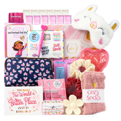 Mark and Lola's First Period Pal Pack box hero, discreet for confidence at school