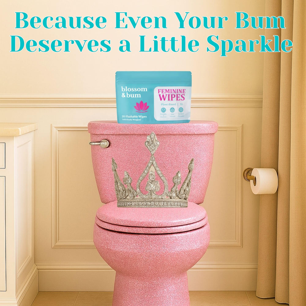 Flushable design of Blossom & Bum wipes breaking down in water