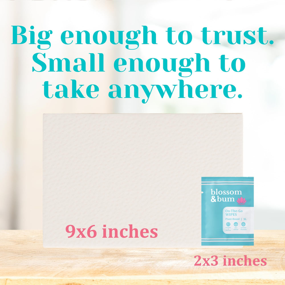 Hypoallergenic Blossom & Bum wipes designed for sensitive skin
