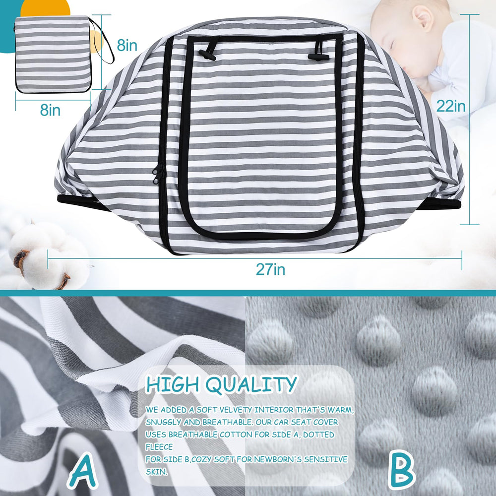MARLIFER cover demonstrating privacy window while seated baby monitors surroundings.