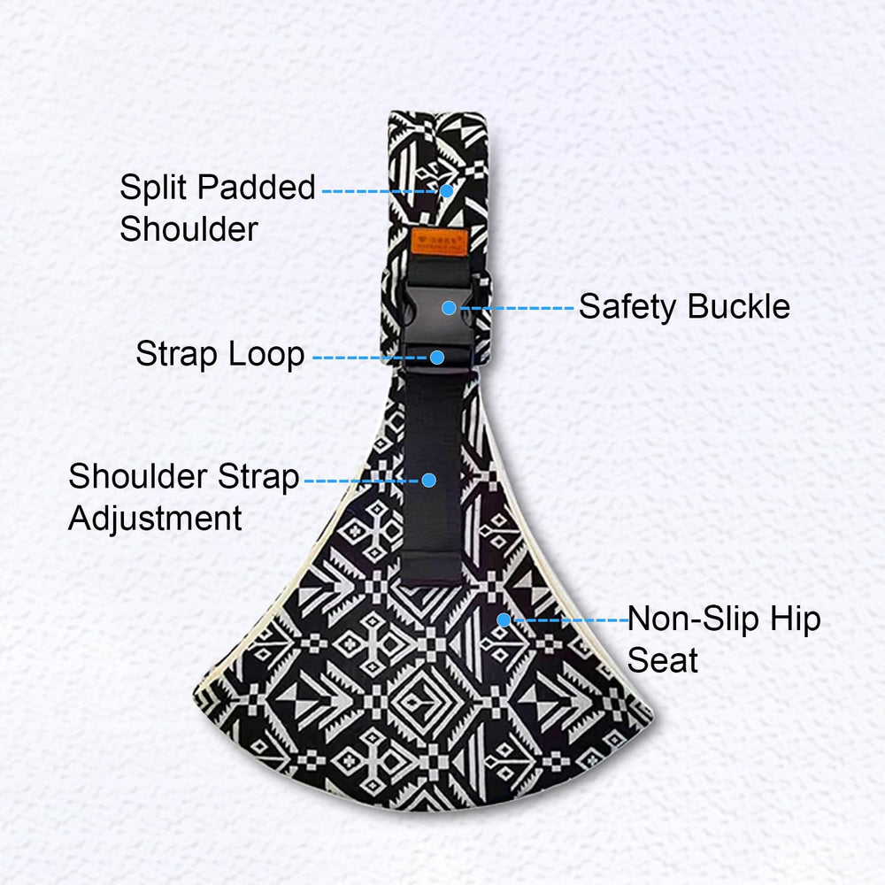 Marrlly baby sling blue sailboat hip seat provides secure support for growing infants