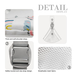 Marrlly baby sling carrier safety buckle closeup for secure wearing.