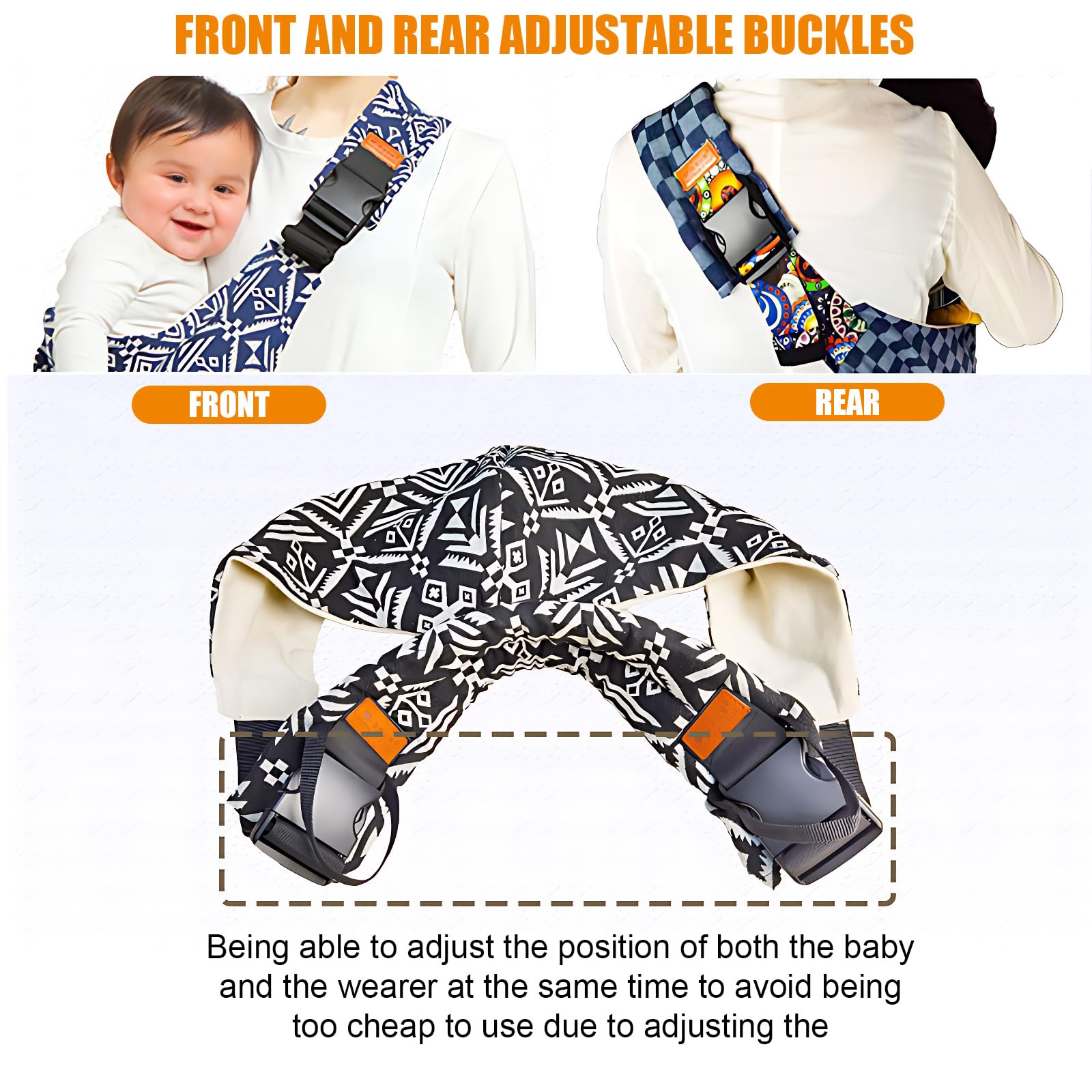 Marrlly gray sling with adjustable straps for a customizable fit