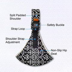 Marrlly gray sling shows hip-seat support for comfortable baby positioning