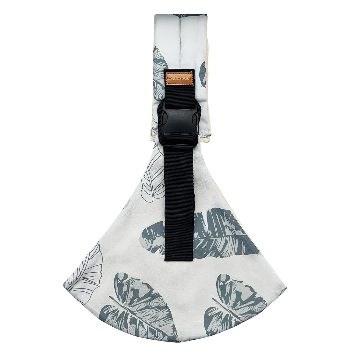 Marrlly Leaf baby sling front view shows breathable fabric for daily comfort.
