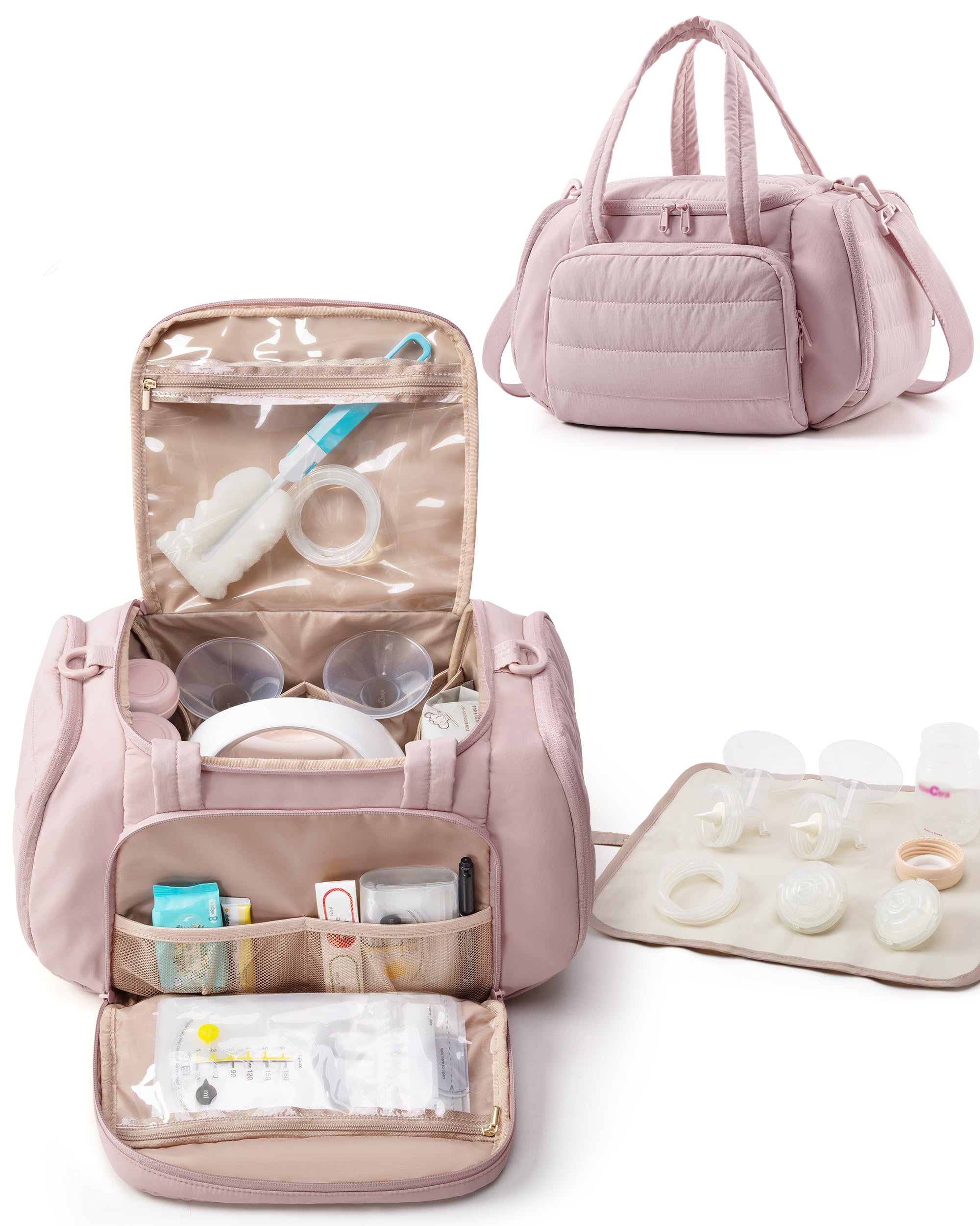 Marscamd quilted breast pump bag compatible with Spectra S1/S2 for easy transport and organization.