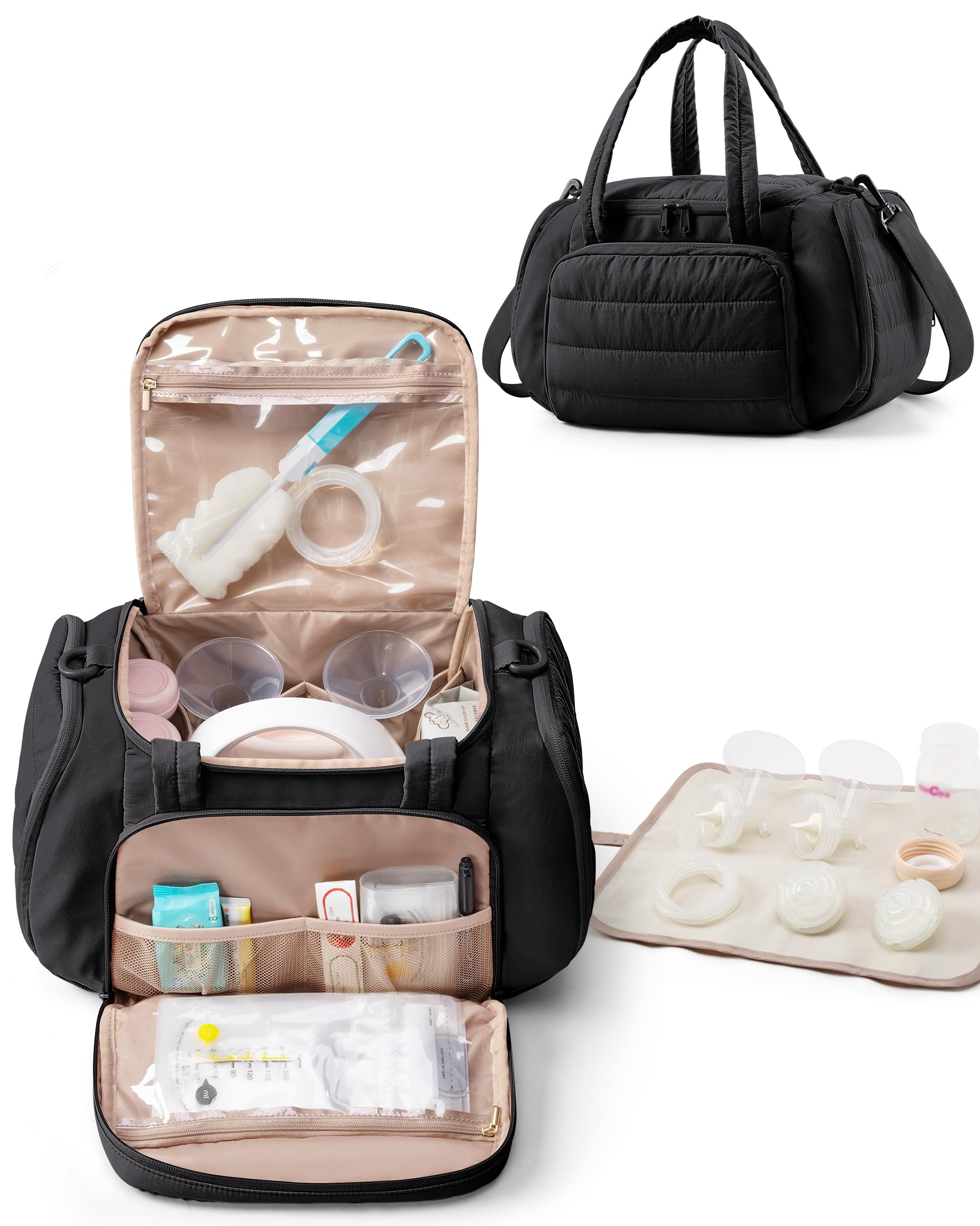 Marscamd quilted pump bag compatible with Spectra S1/S2 for travel