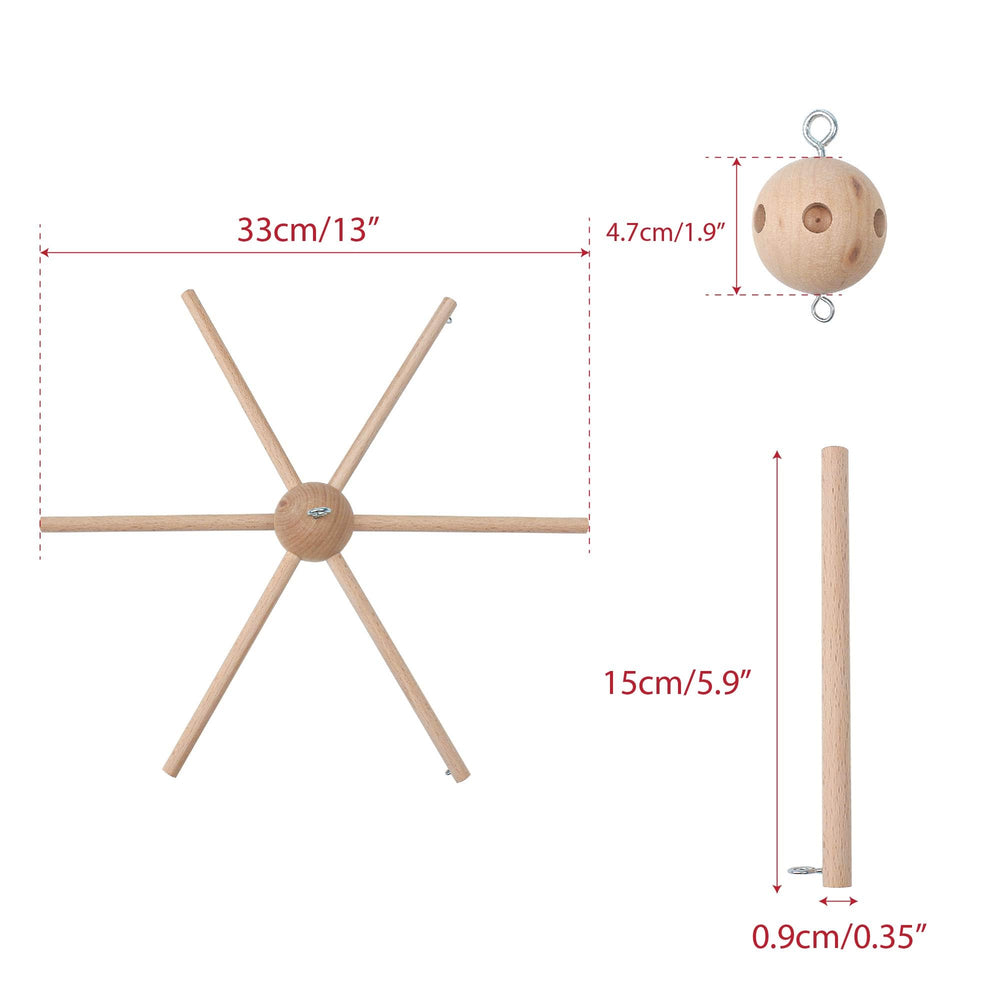 Marsrut wooden crib mobile with hanging toys for easy DIY setup.