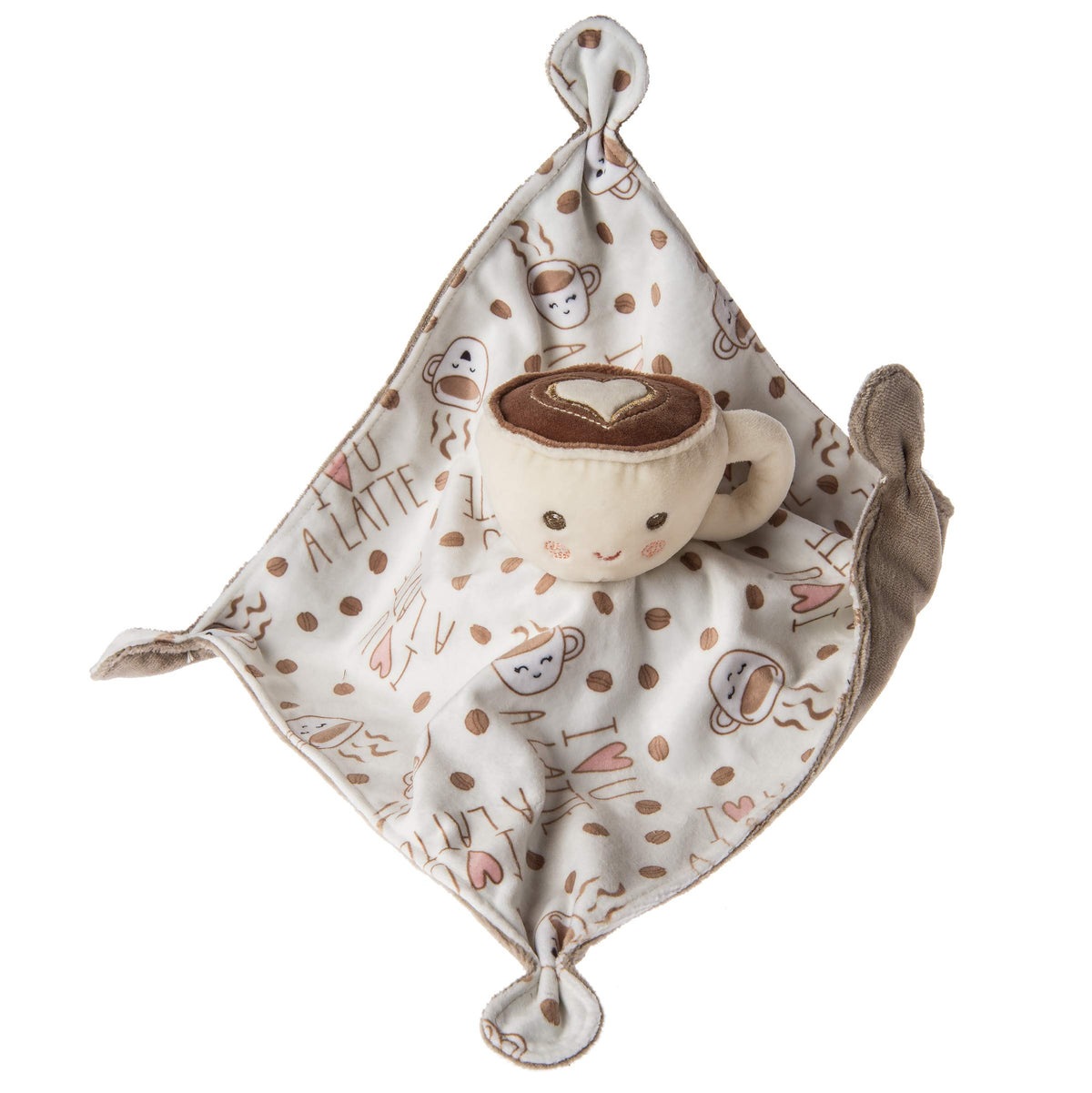 Mary Meyer Sweet Soothie Lovey Latte top plush with rosy cheeks for comfort