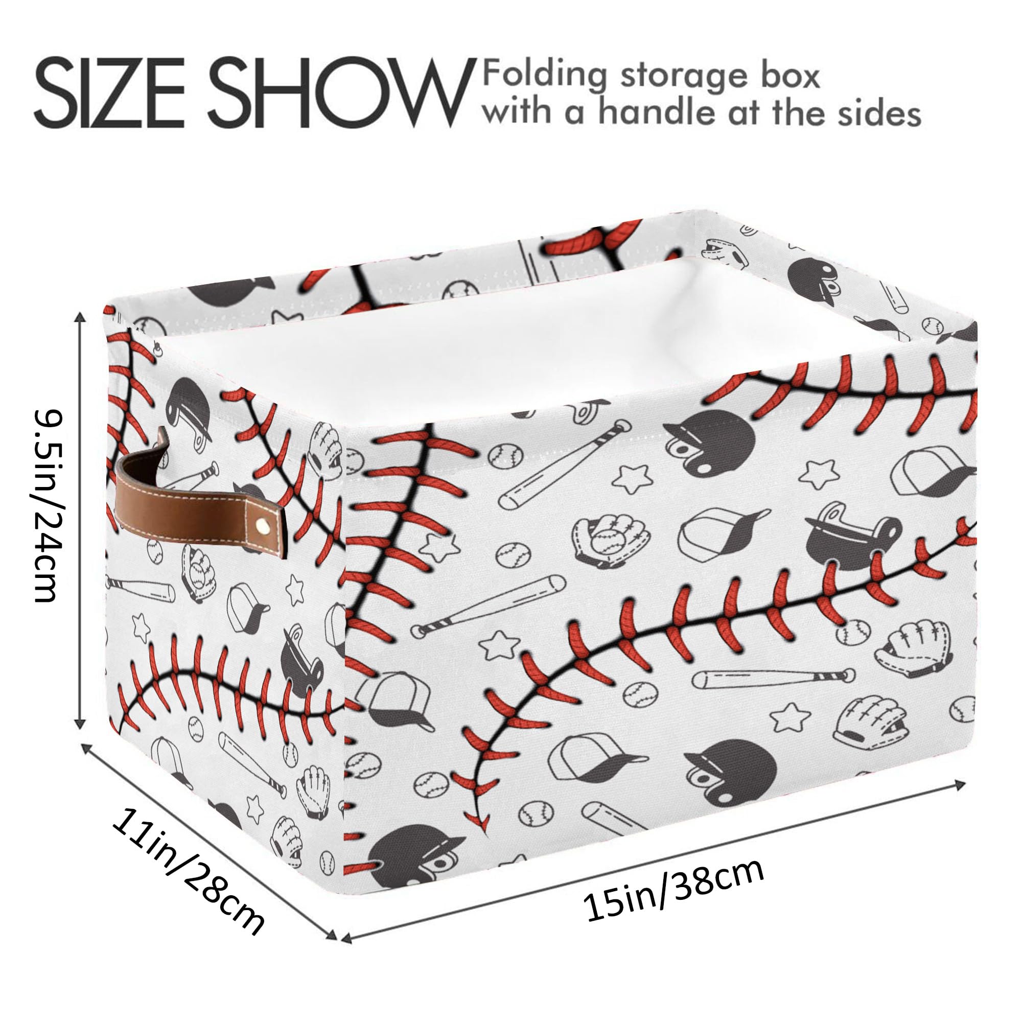MARYHFENVA baseball storage basket folded flat for compact storage