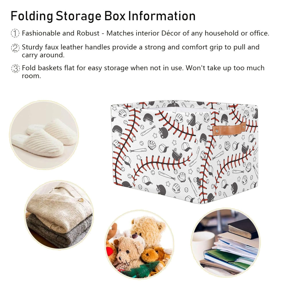 MARYHFENVA baseball storage basket filled with toys and books