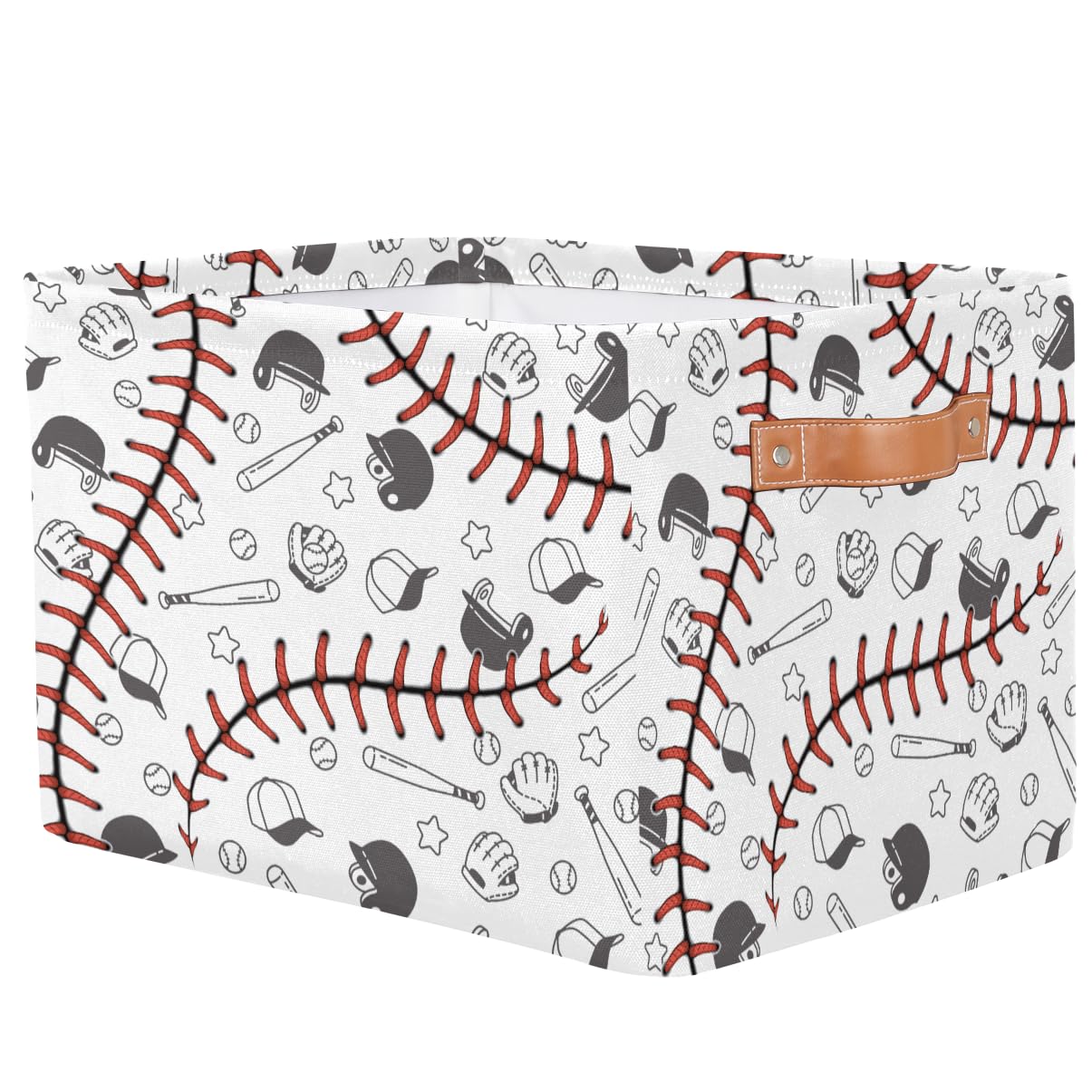 MARYHFENVA baseball storage basket with waterproof inner liner