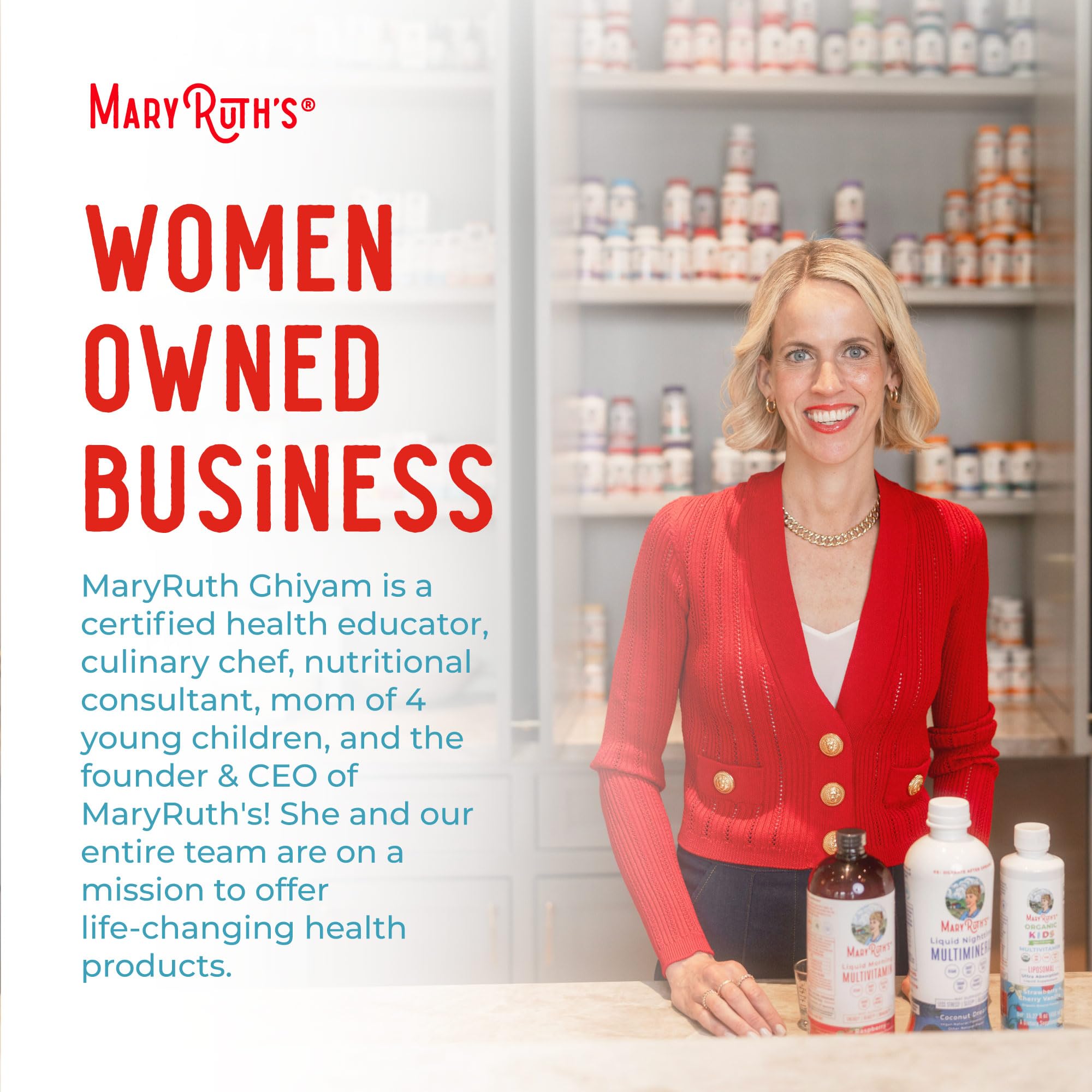 MaryRuth Organics Kids Vitamins allergen-free packaging with dairy-free nut-free options