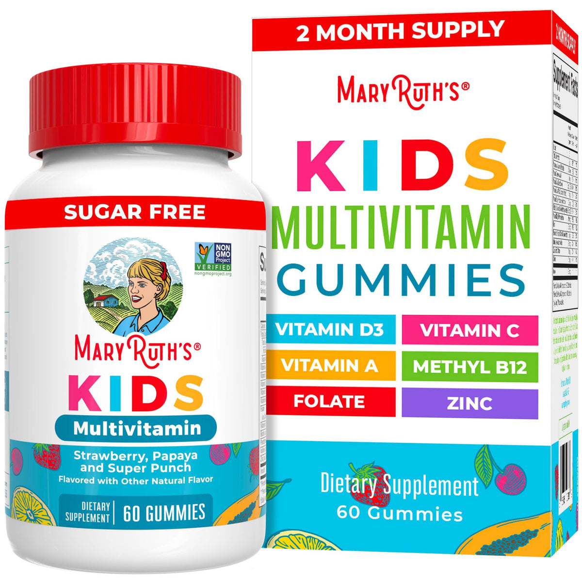 MaryRuth Organics Kids Vitamins bottle front for daily use
