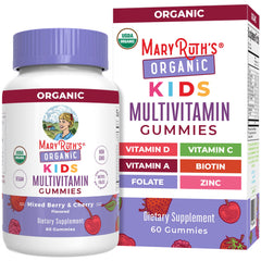 MaryRuth Organics Kids Multivitamin bottle for easy daily nutrition.