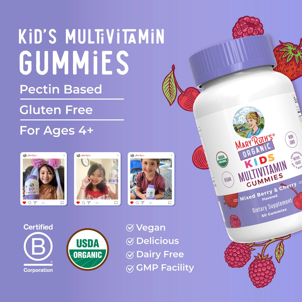Natural ingredients panel hints at quality vitamins for your child.