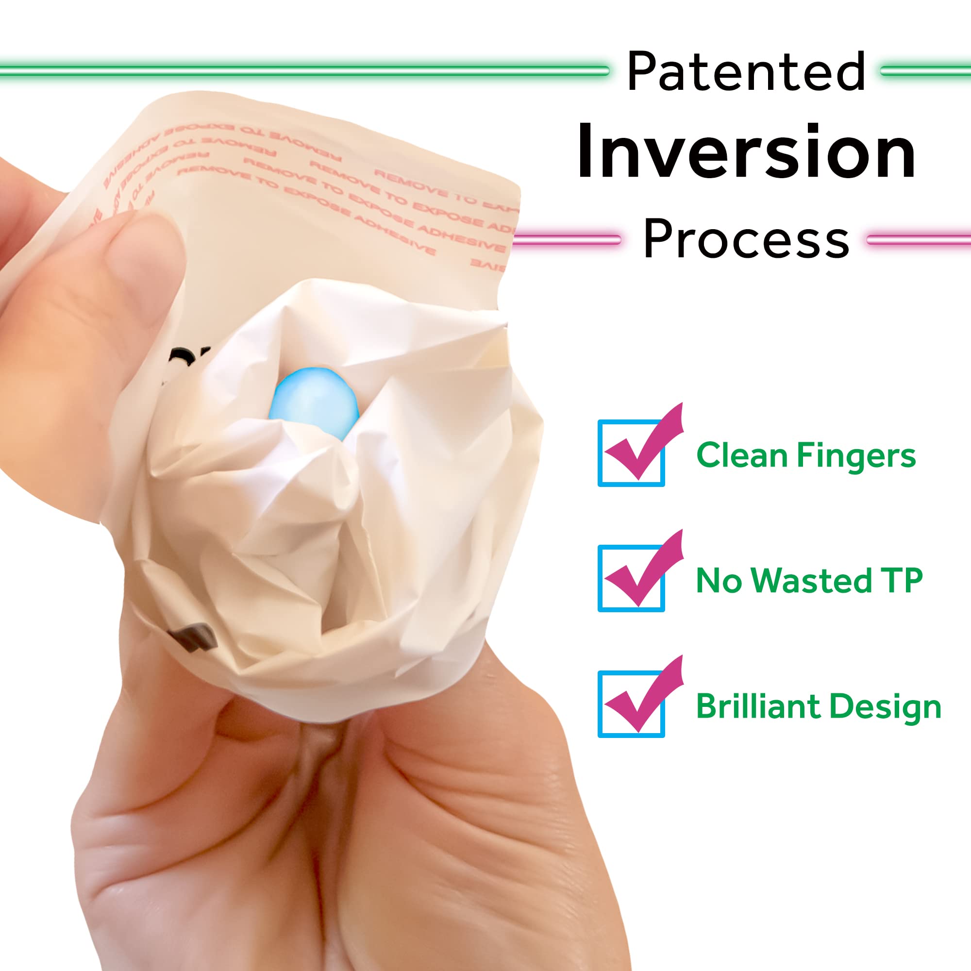 Plain white MaskIT disposal bags discreetly blending with trash