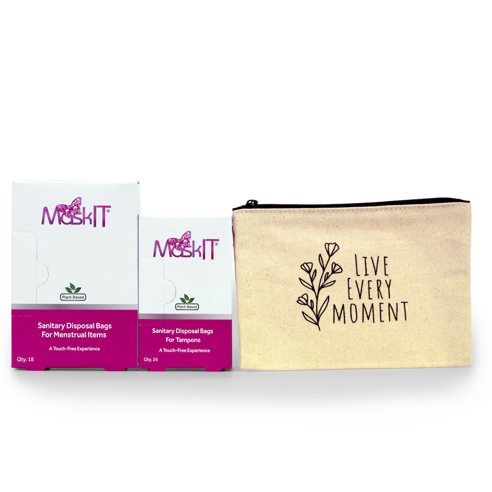 MaskIT starter kit box with disposal bags for easy period waste management