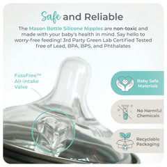 Mason Bottle dual vent technology helps smoother milk flow