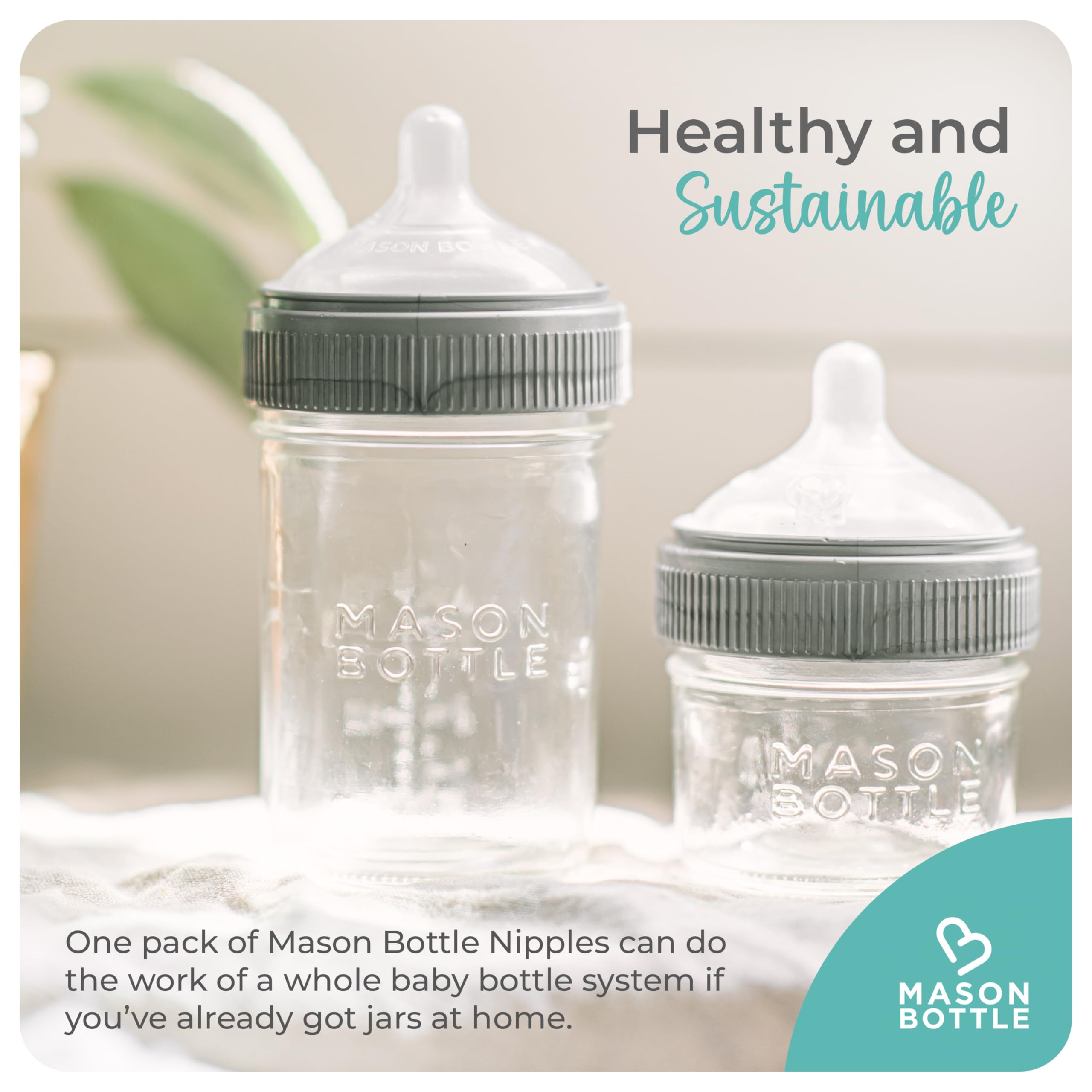 Mason Bottle compatible with regular-mouth jars for custom bottles