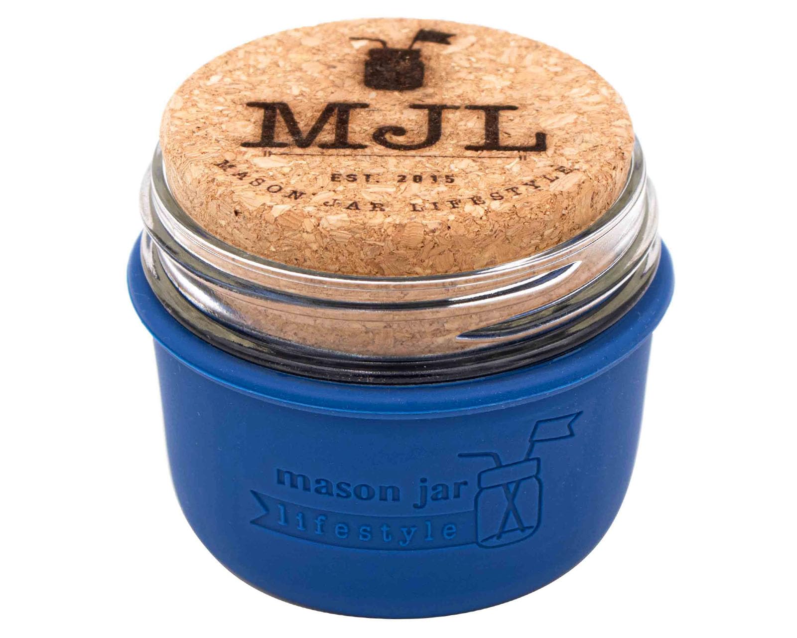 Mason Jar Lifestyle wide-mouth 8oz sleeve enhances grip and heat handling