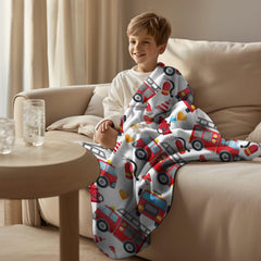 MATCHASTAR blanket draped over a couch for a comfy living room accent.