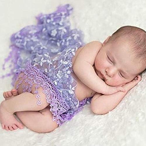 Matissa purple lace wrap shown as a baby photography backdrop for memorable portraits