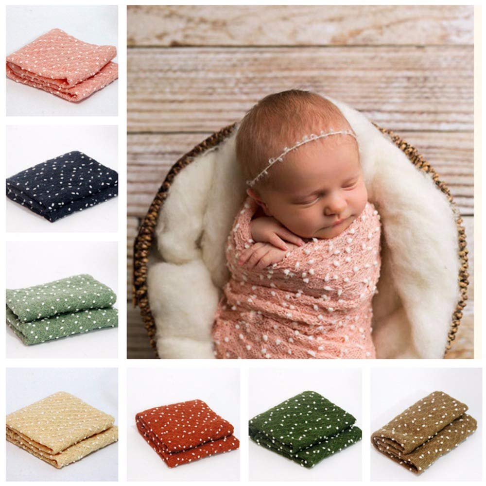 Matissa Turquoise Mohair Swaddle Headband with pearl adds cute photo detail