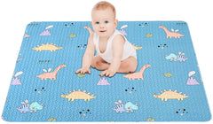 MatLeya 50x50 foldable playmat provides a soft surface for play.