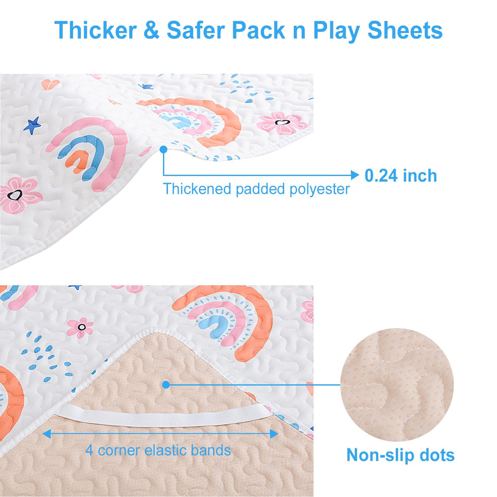 MatLeya fitted pack n play sheet with elastic corners for secure fit