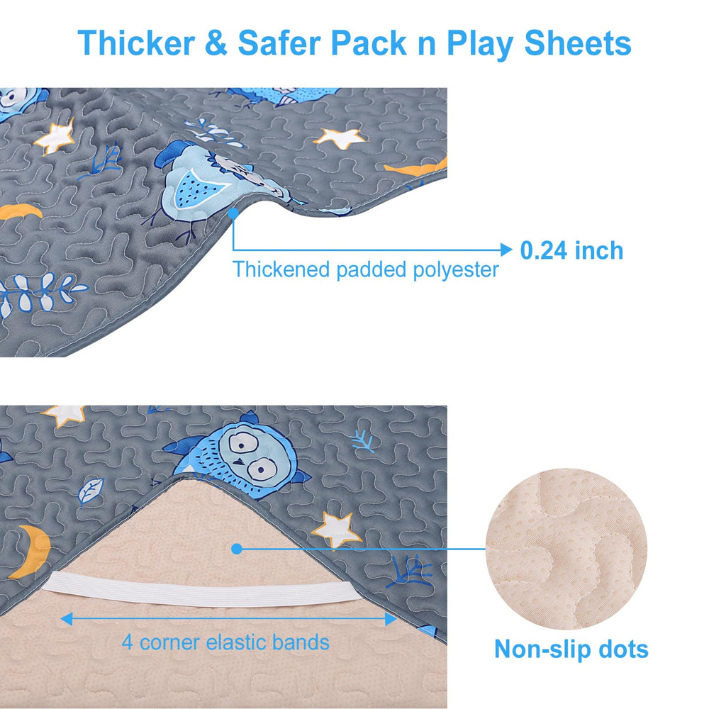 MatLeya Pack n Play Sheet fabric detail shows soft microfiber quilted top