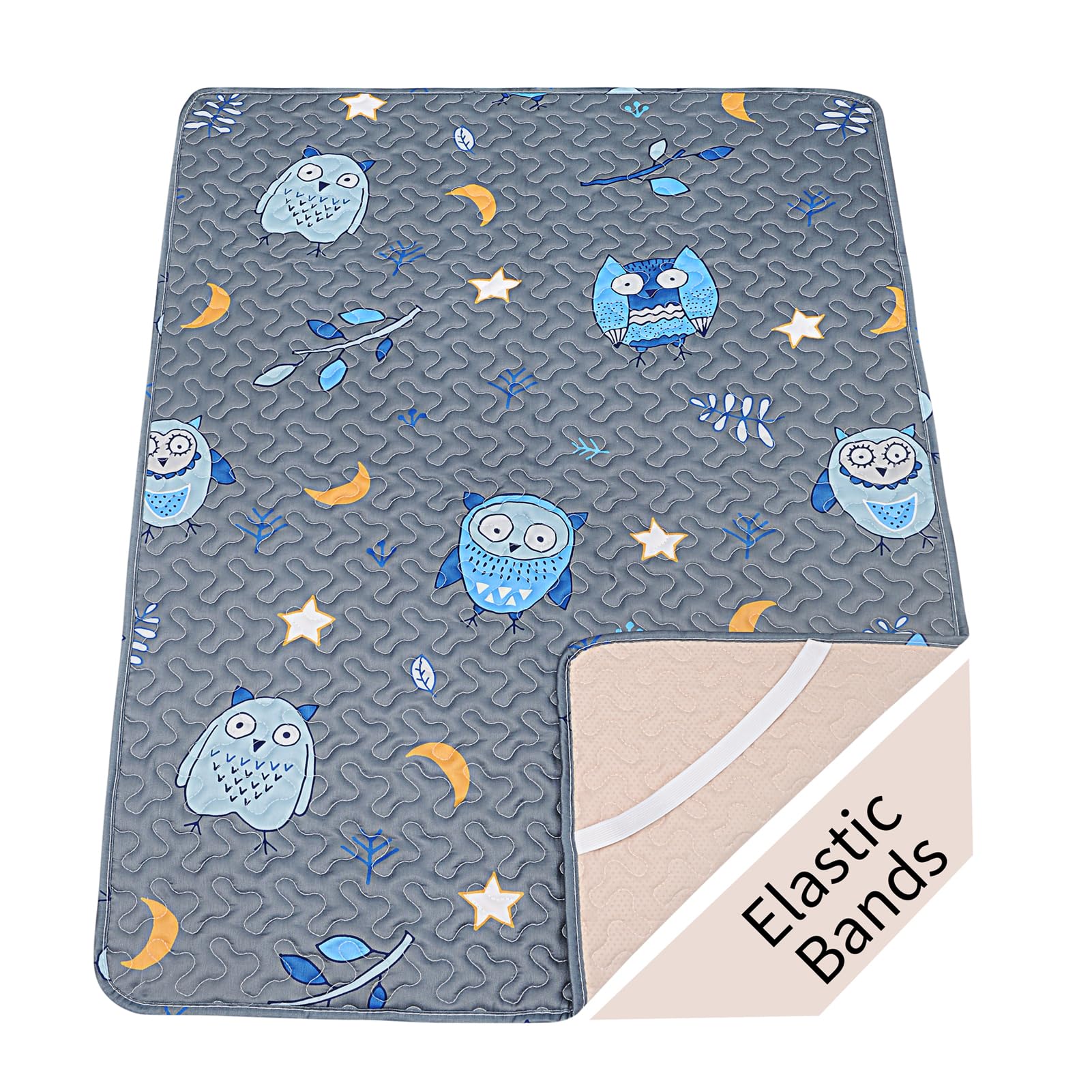 MatLeya Quilted Pack n Play Sheet top view, padded comfort for baby naps