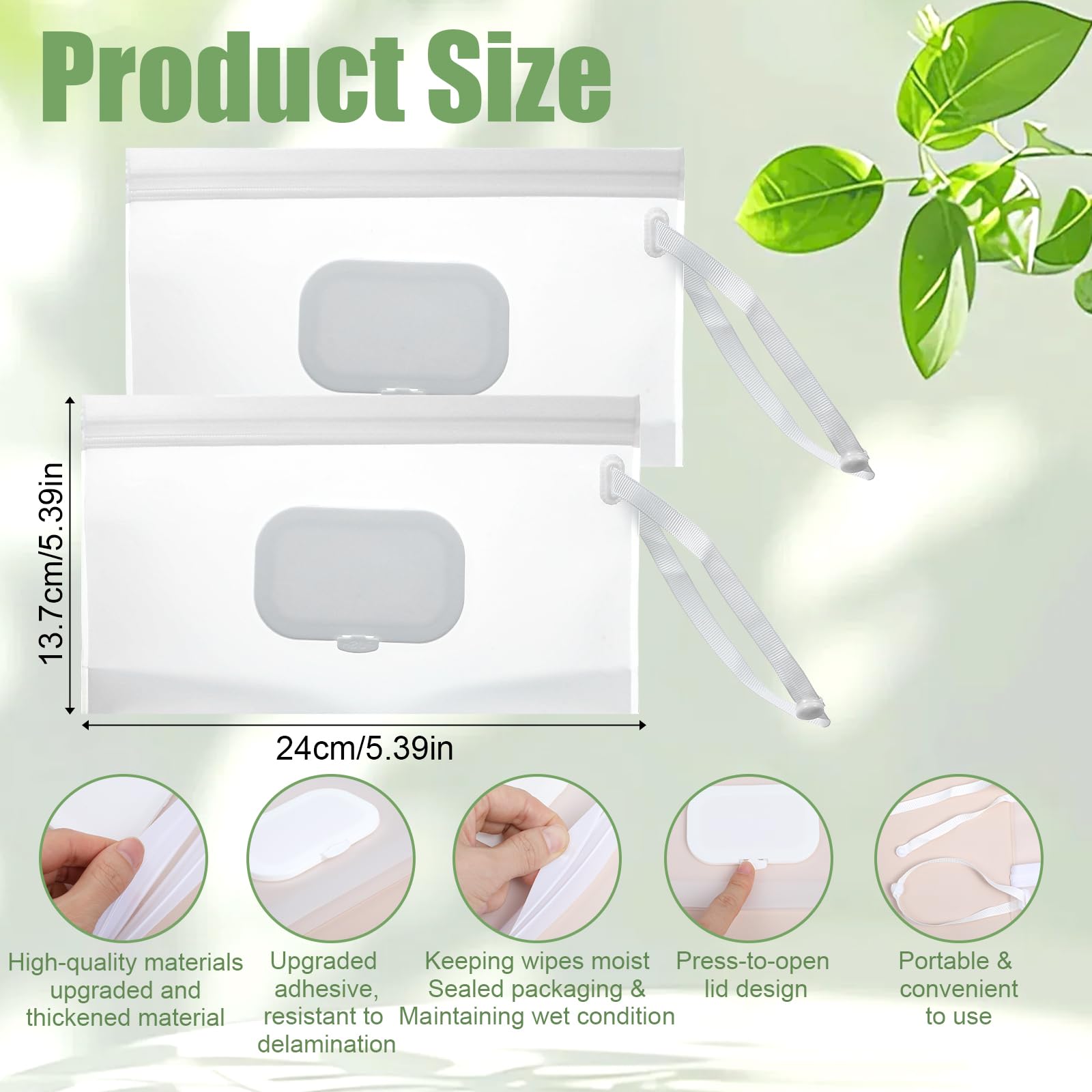Matwsec compact wipes holder fits in a diaper bag for on-the-go use.