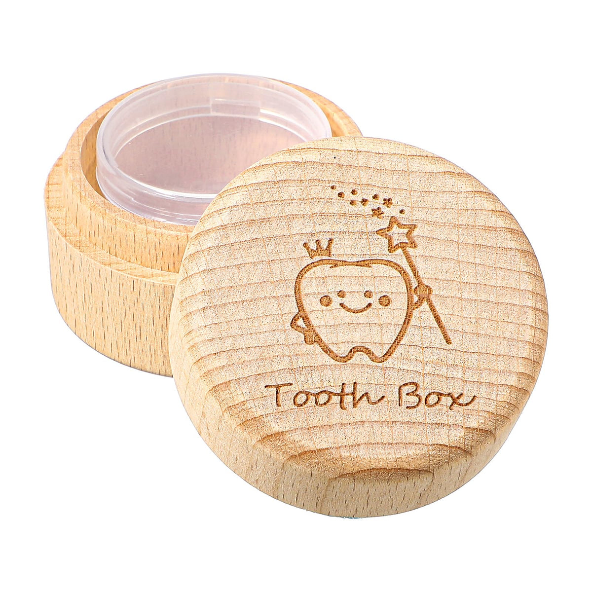 Matwsec Tooth Fairy Box beech wood finish highlighting a durable keepsake for teeth.
