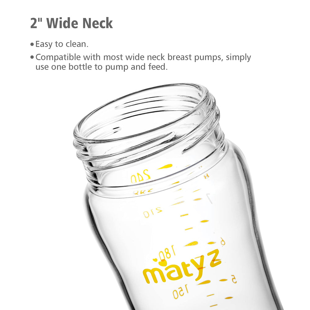 Matyz bottle with Convertor, compatible with pump systems for convenient pumping.