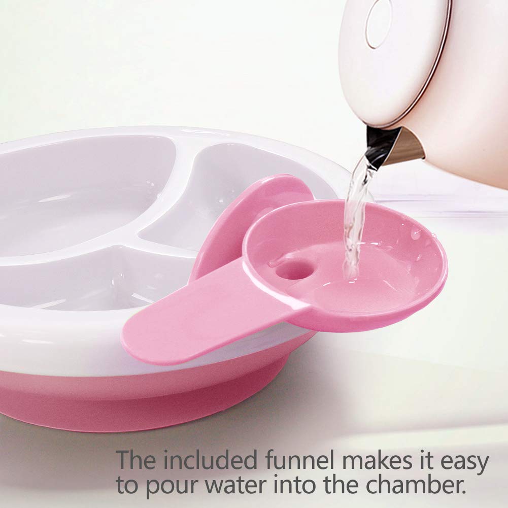 Matyz divided plate offers toddler portions for easy self-feeding and tasting.