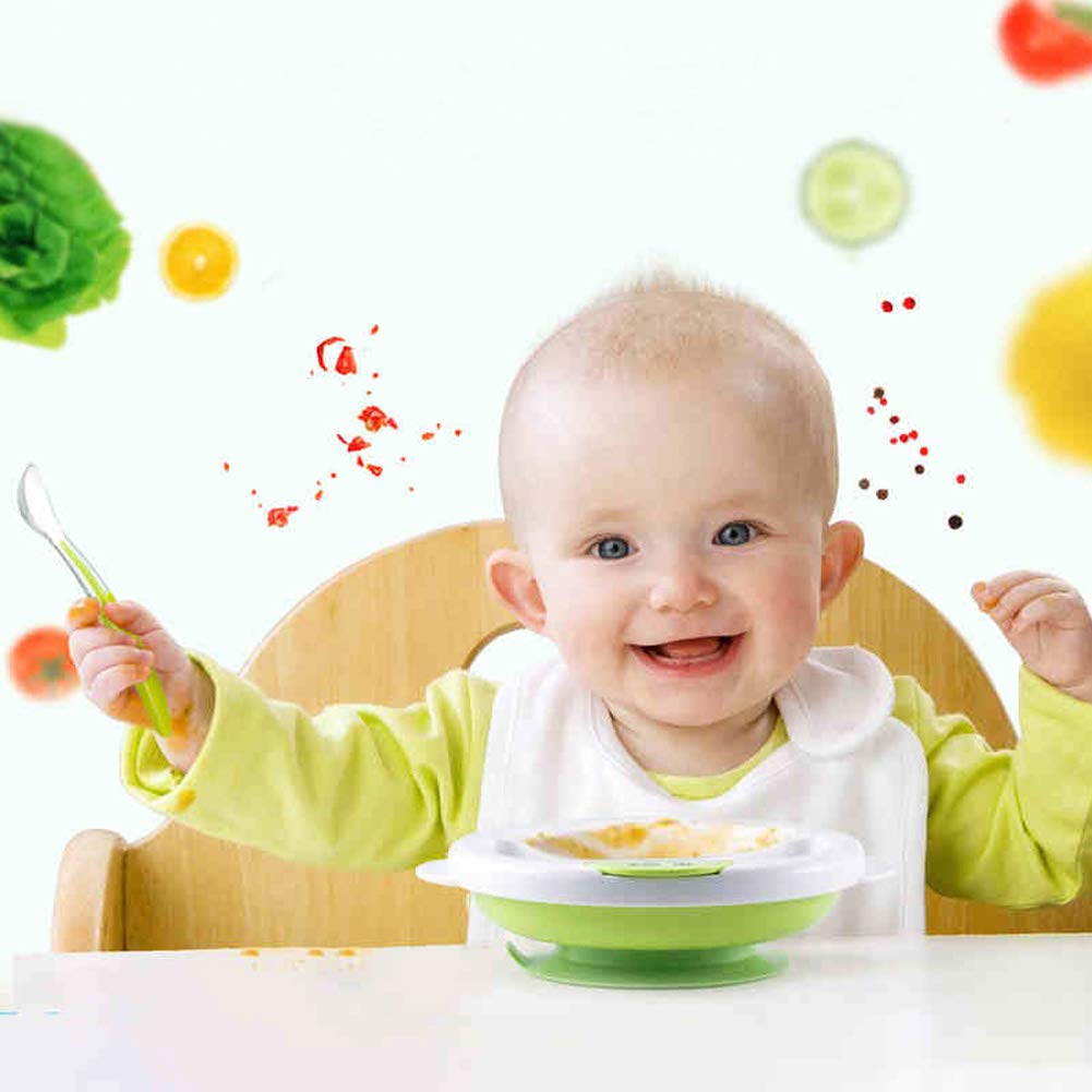 Matyz green stay-put plate in a kid-friendly color.