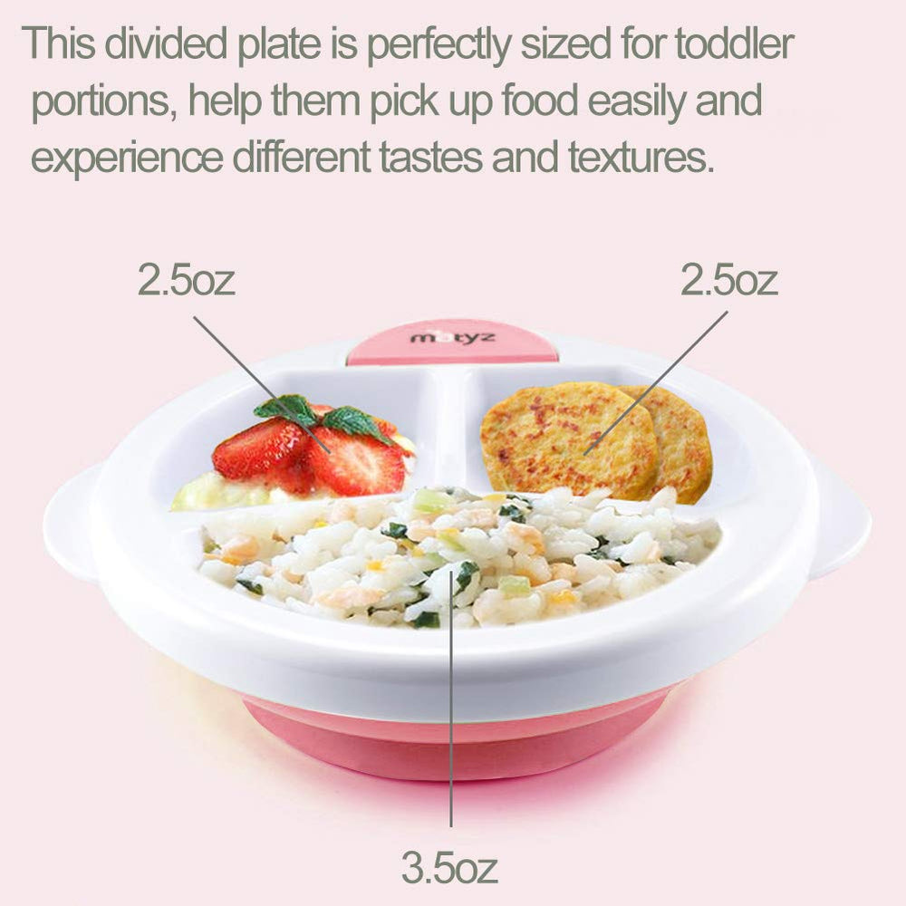 Matyz warm plate water chamber maintains food warmth for mealtime.