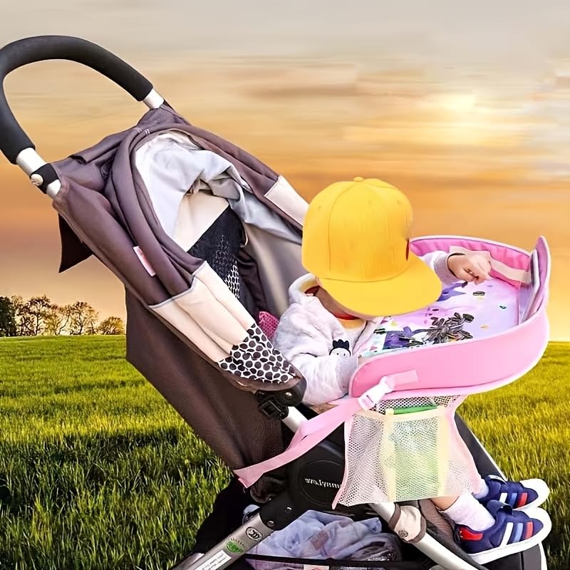 Mautopily Kids Travel Tray adjustable straps fit most car seats and strollers.